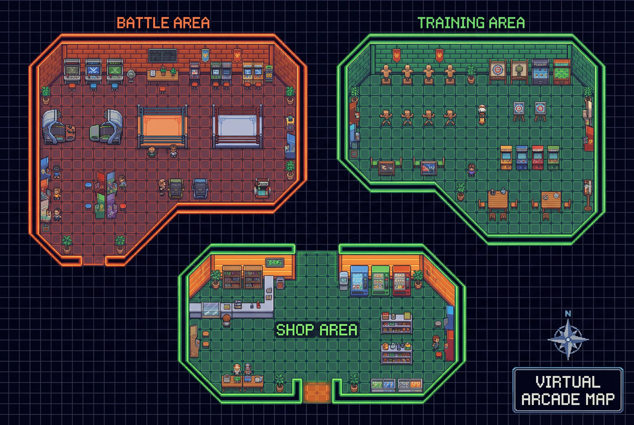 赛博格斗电子竞技场 赏金女王 虚拟街机厅地图