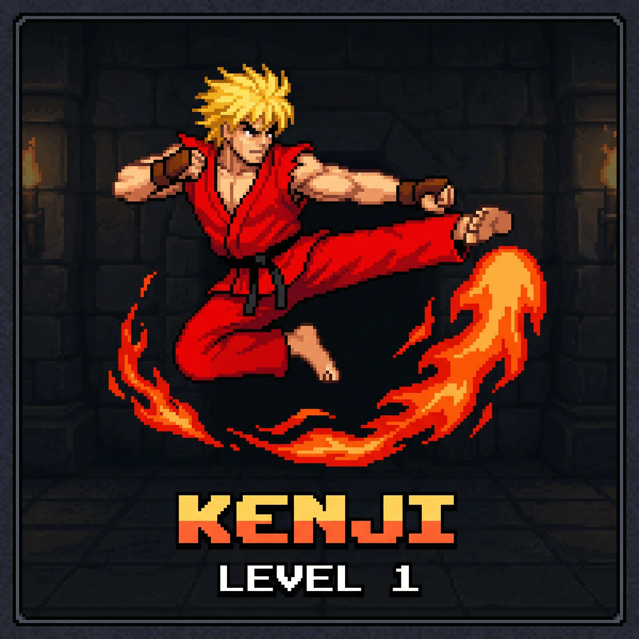 格斗家肯的像素头像 - 赏金女王 角色